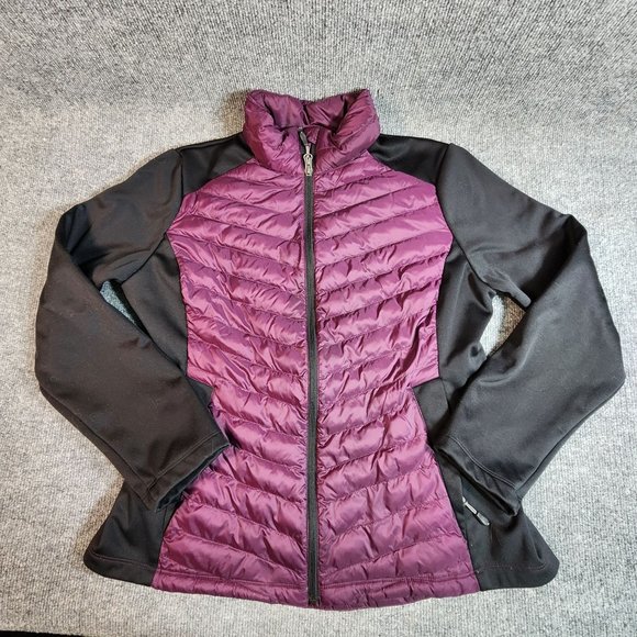 32° HEAT Women's Size Large Light Weight Zip Front Puffer Jacket Purple Black - Picture 11 of 11